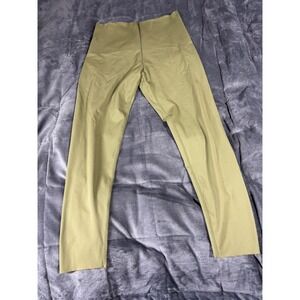 OYSHO Women XL Olive Green High Waist Athletic Leggings Raw Hem